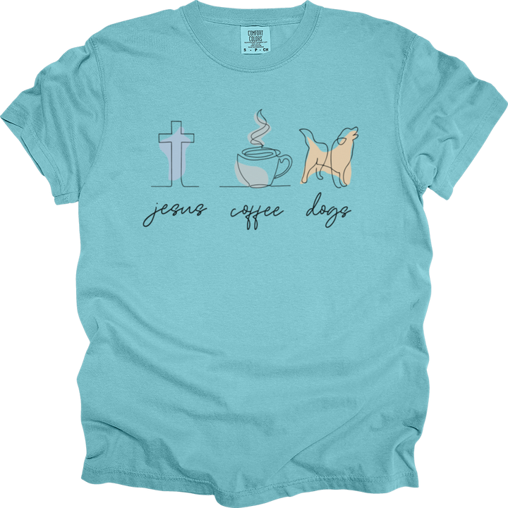 Jesus Coffee Dogs Heavy Cotton Comfort Colors Tee