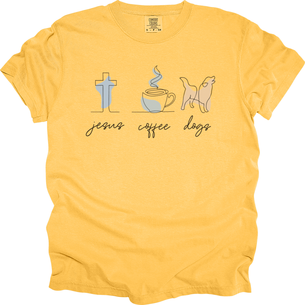 Jesus Coffee Dogs Heavy Cotton Comfort Colors Tee