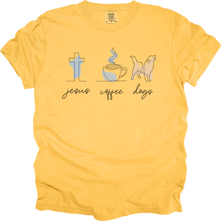 Jesus Coffee Dogs Heavy Cotton Comfort Colors Tee