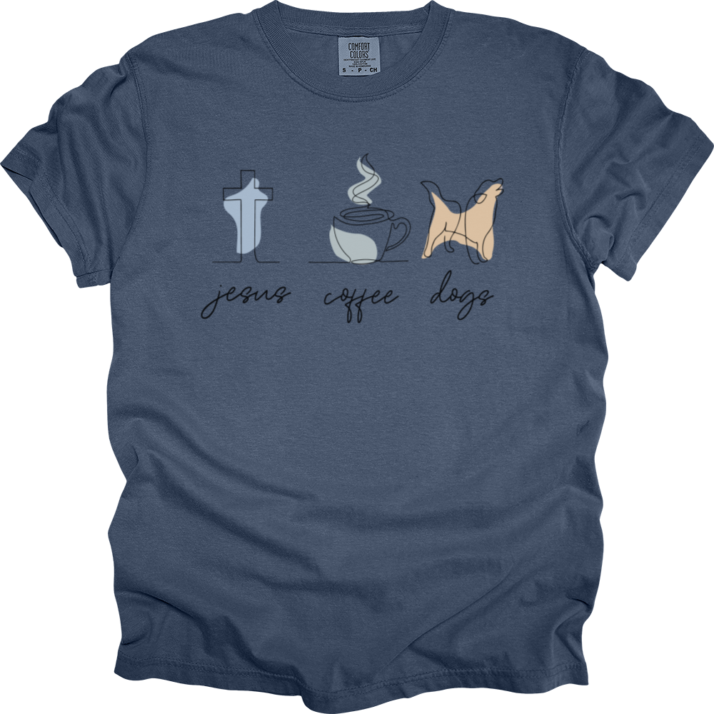 Jesus Coffee Dogs Heavy Cotton Comfort Colors Tee