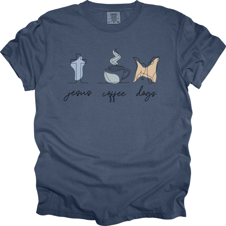 Jesus Coffee Dogs Heavy Cotton Comfort Colors Tee