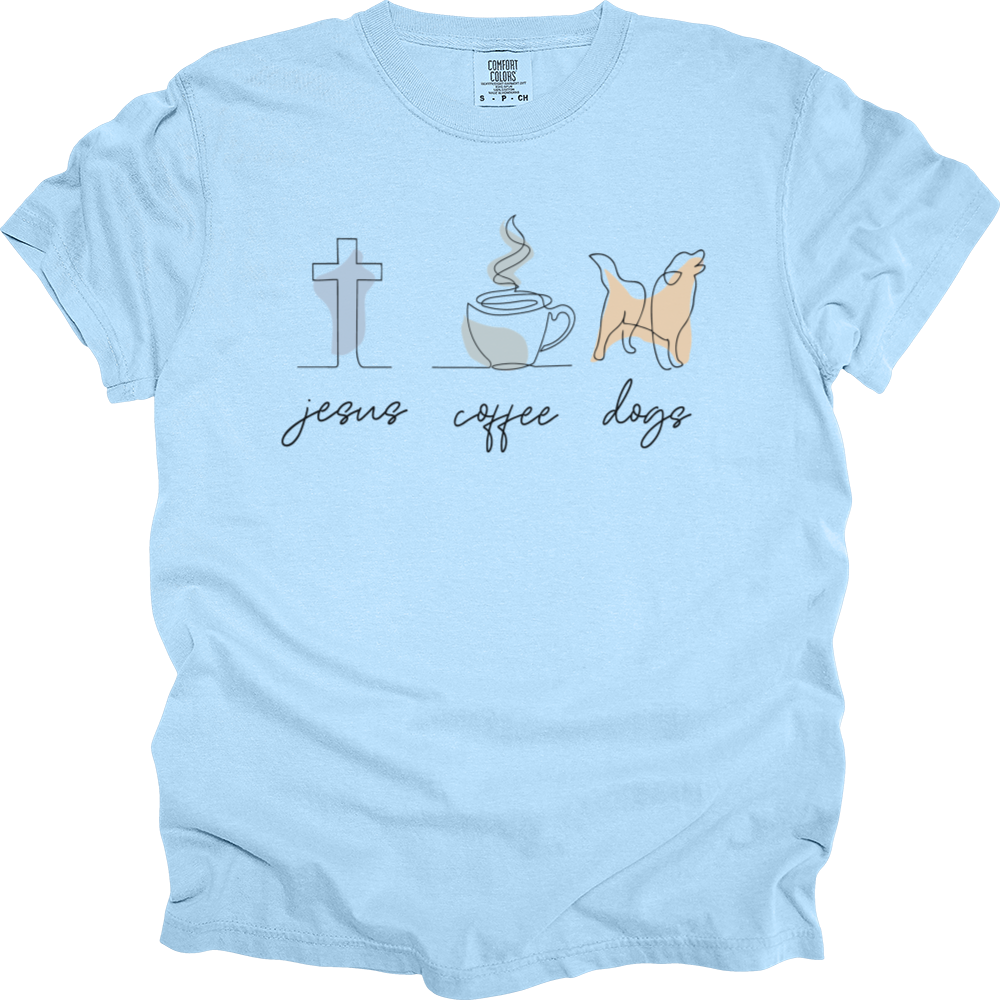 Jesus Coffee Dogs Heavy Cotton Comfort Colors Tee