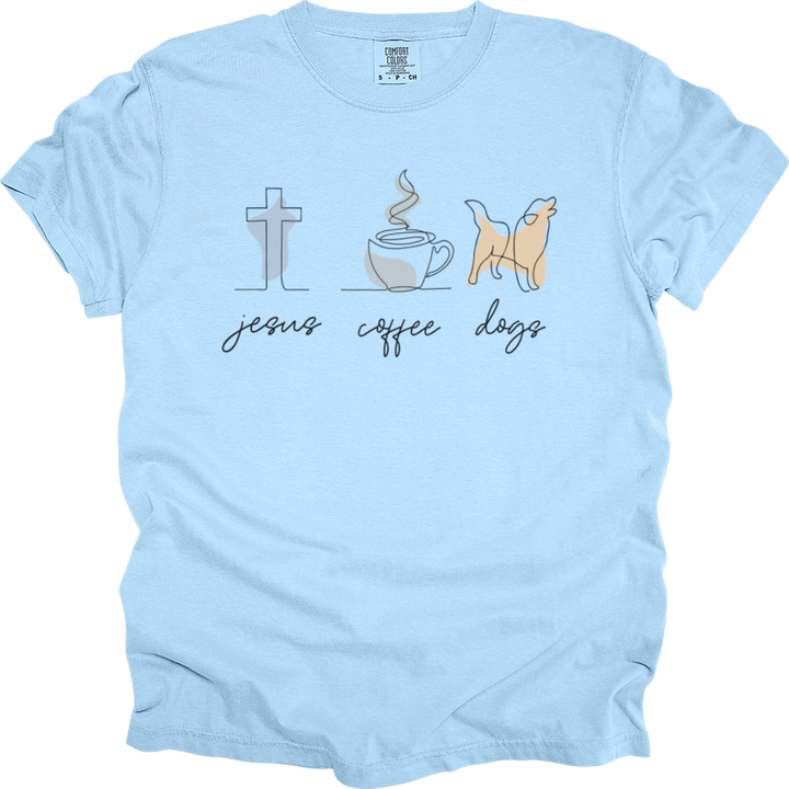 Jesus Coffee Dogs Heavy Cotton Comfort Colors Tee