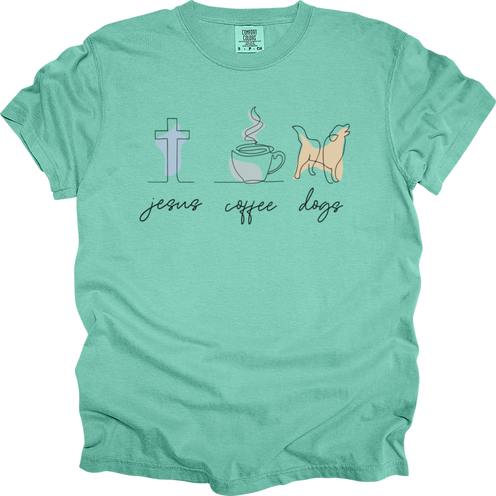 Jesus Coffee Dogs Heavy Cotton Comfort Colors Tee