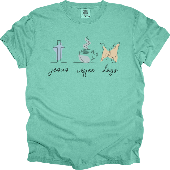 Jesus Coffee Dogs Heavy Cotton Comfort Colors Tee