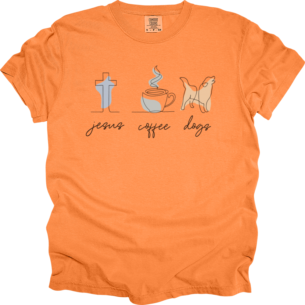Jesus Coffee Dogs Heavy Cotton Comfort Colors Tee