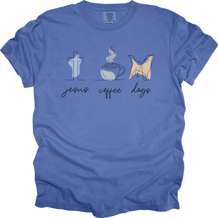 Jesus Coffee Dogs Heavy Cotton Comfort Colors Tee