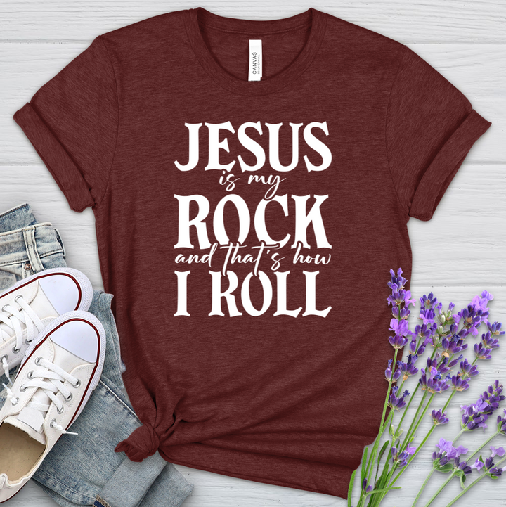 Jesus Is My Rock Heathered Tee