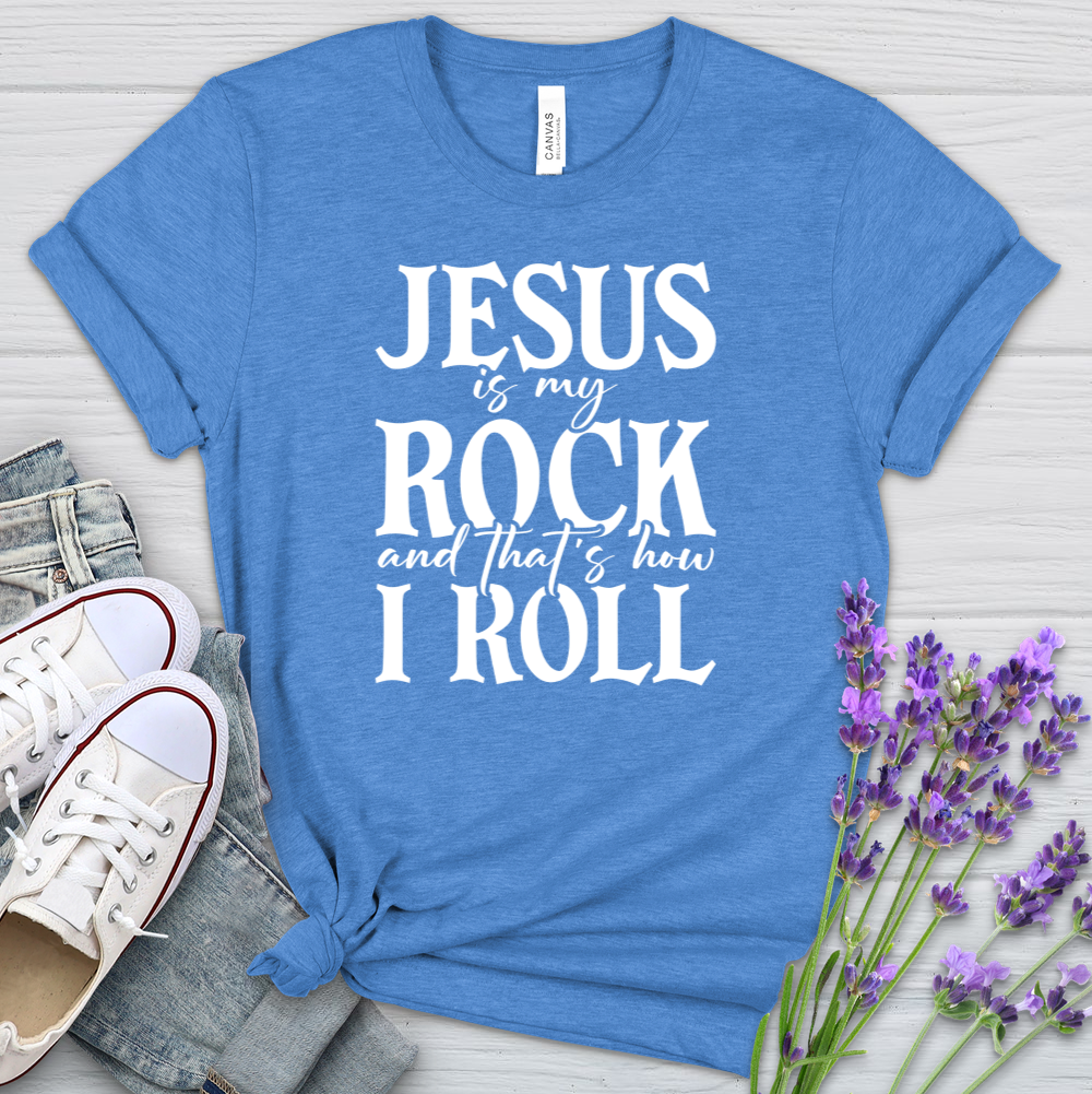 Jesus Is My Rock Heathered Tee