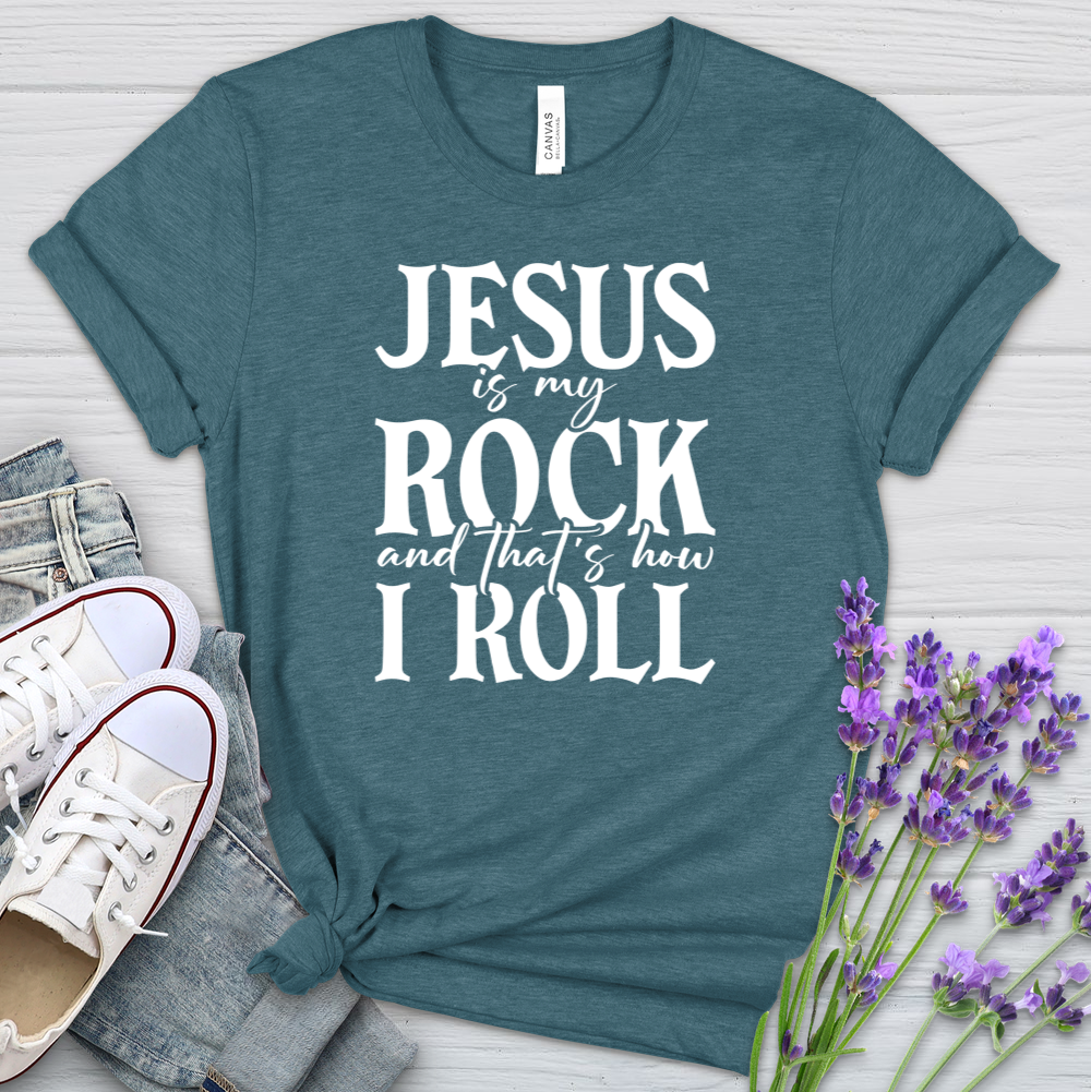 Jesus Is My Rock Heathered Tee