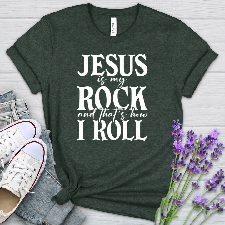 Jesus Is My Rock Heathered Tee