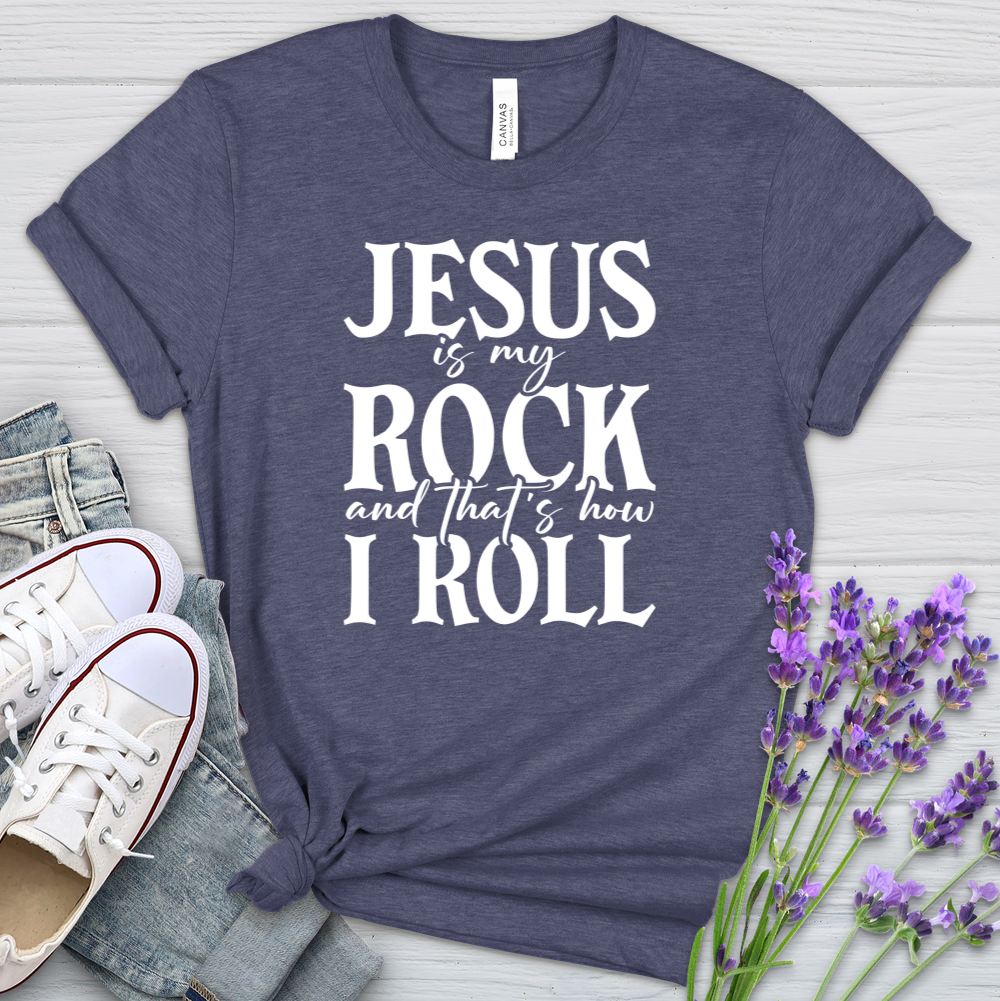 Jesus Is My Rock Heathered Tee