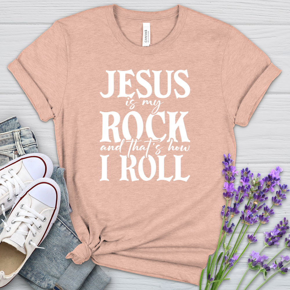 Jesus Is My Rock Heathered Tee