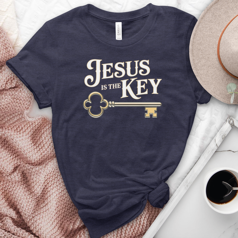 Jesus Is The Key Heathered Tee