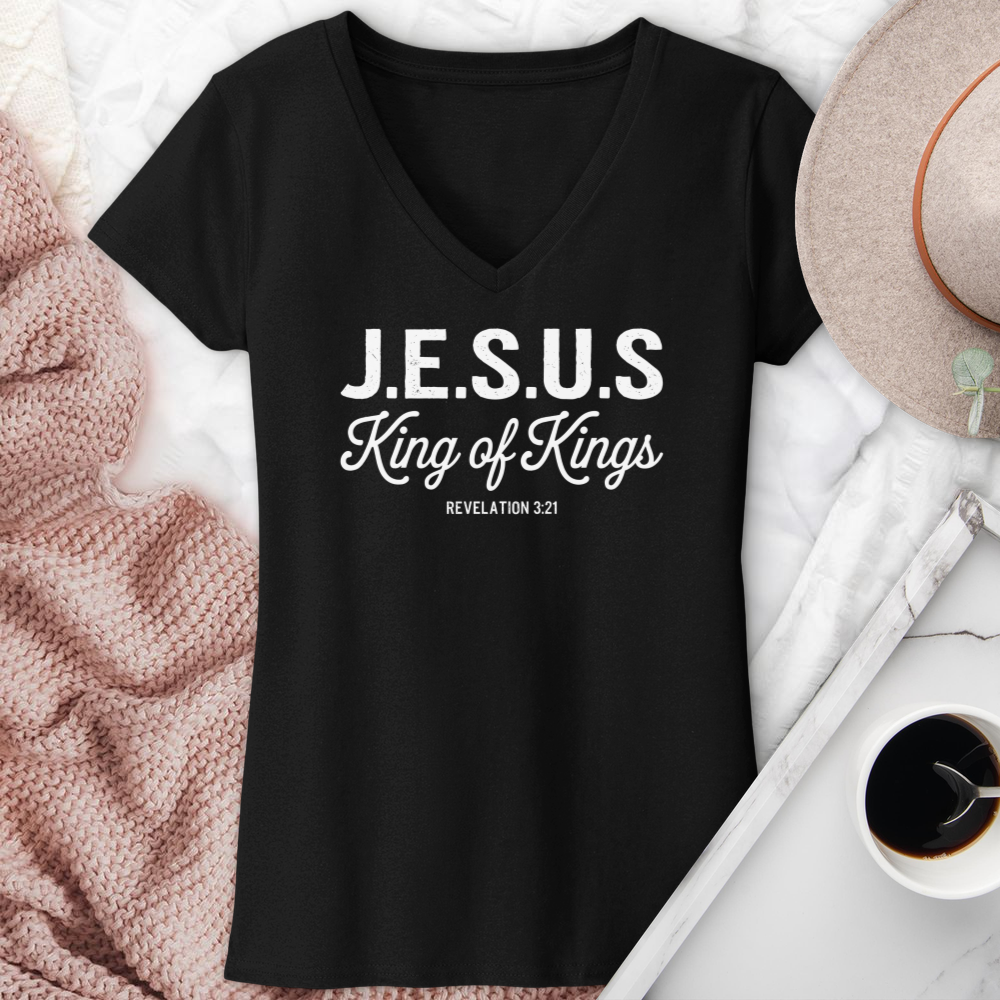 Jesus King Of Kings V-Neck Tee