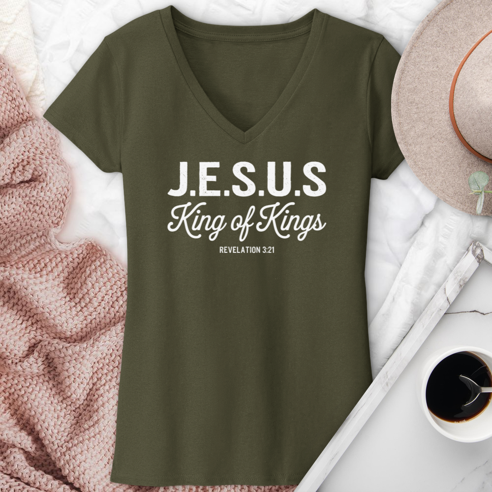 Jesus King Of Kings V-Neck Tee