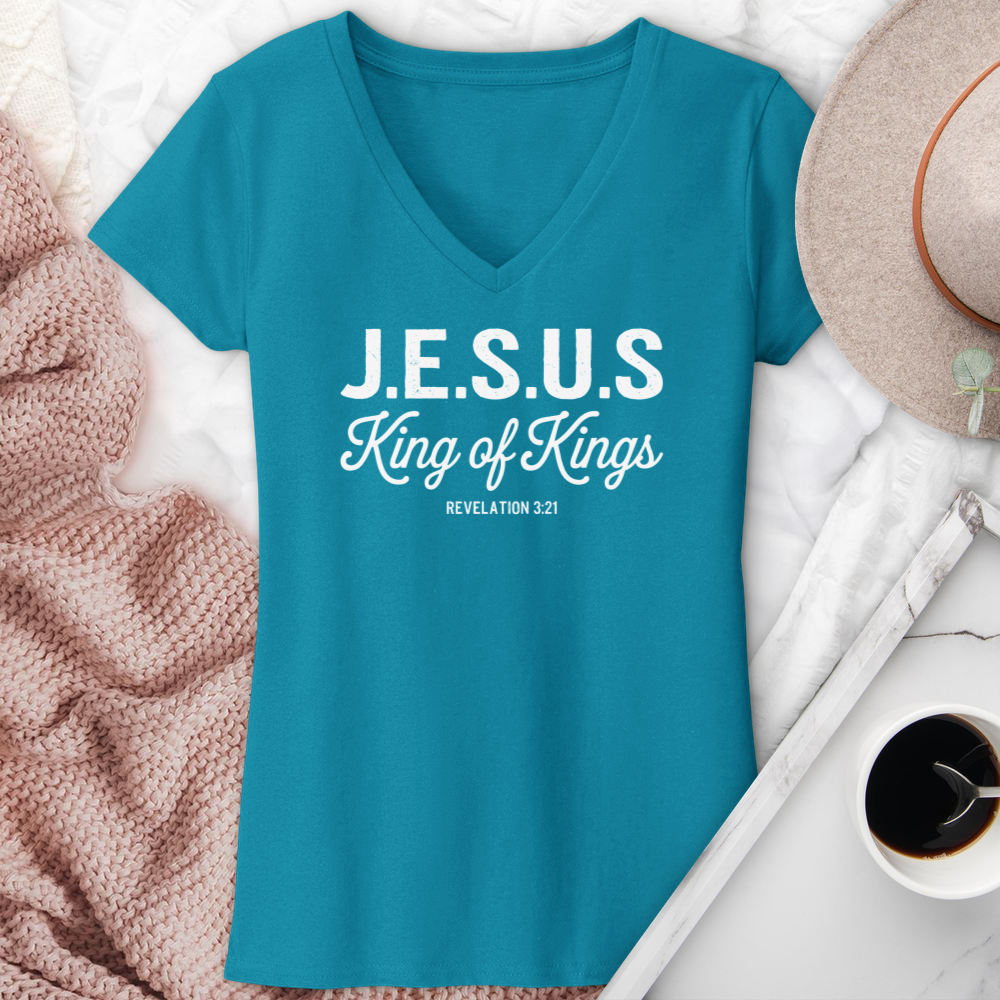 Jesus King Of Kings V-Neck Tee