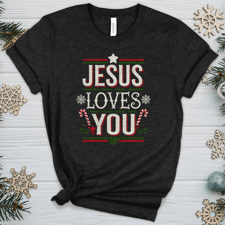 Jesus Love You Christmas Heathered Tee