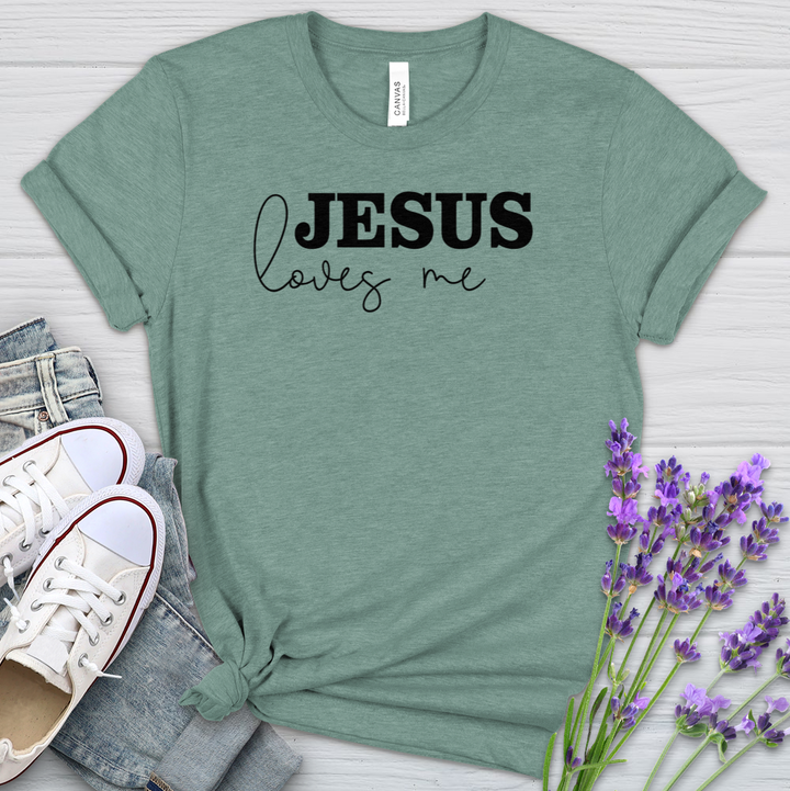 Jesus Loves Me Heathered Tee