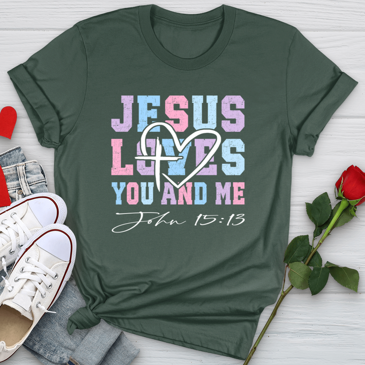 Jesus Loves You And Me Softstyle Tee