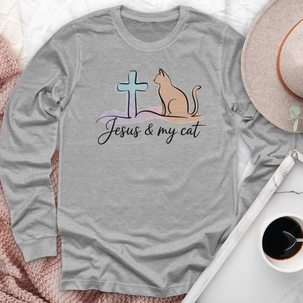 Jesus & My Cat Long Sleeve Tee