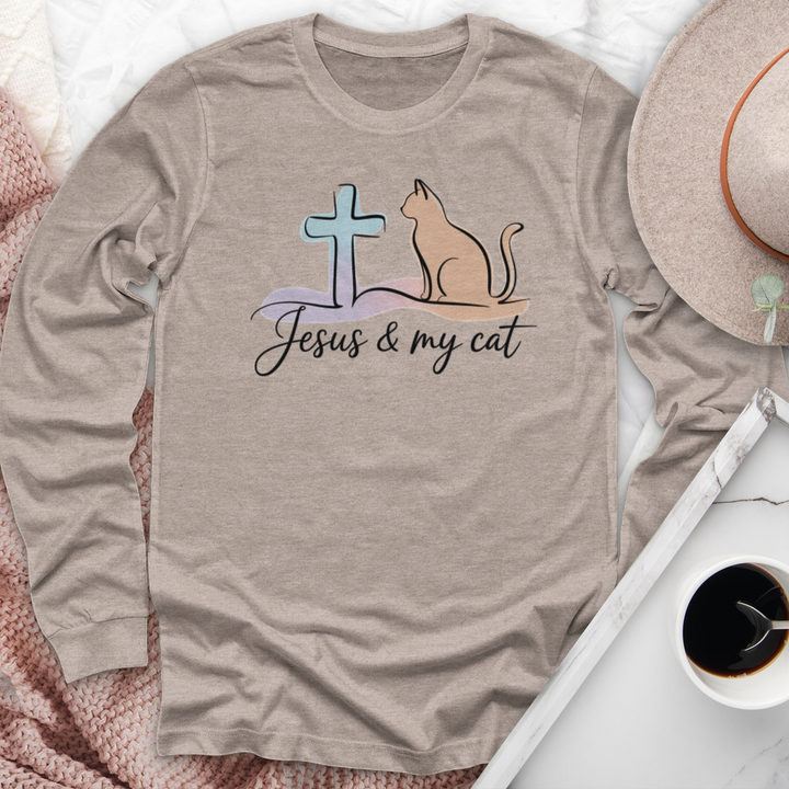 Jesus & My Cat Long Sleeve Tee