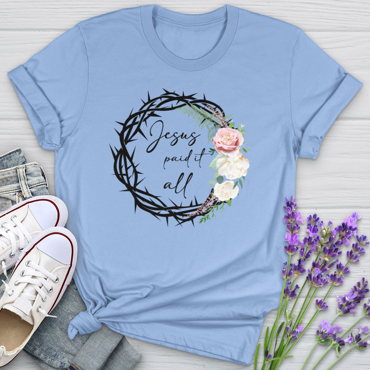 Jesus Paid It All Wreath Softstyle Tee