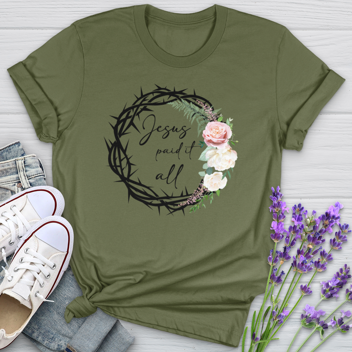 Jesus Paid It All Wreath Softstyle Tee