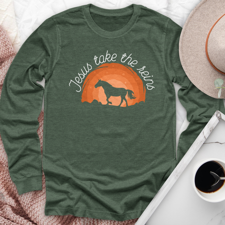 Jesus Take The Reins Long Sleeve Tee