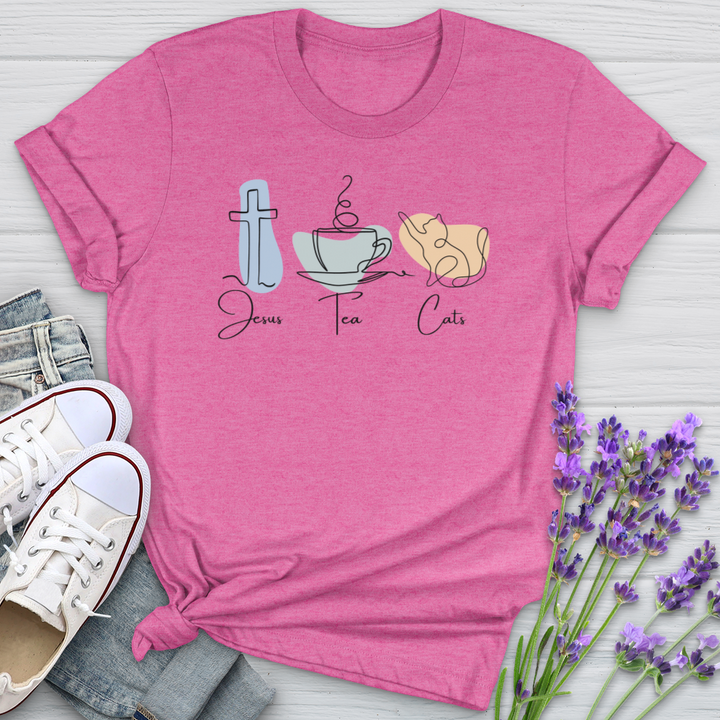 Jesus Tea Cats Softstyle Tee