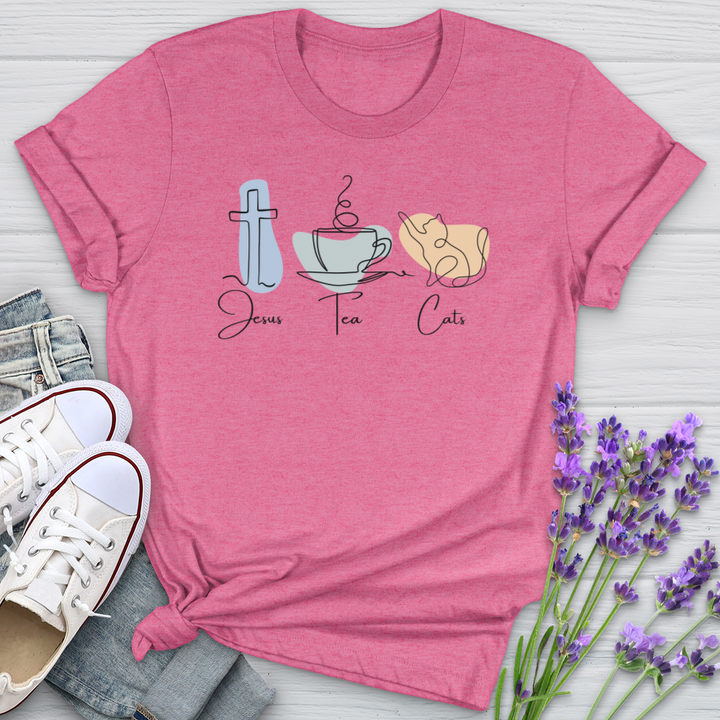 Jesus Tea Cats Softstyle Tee