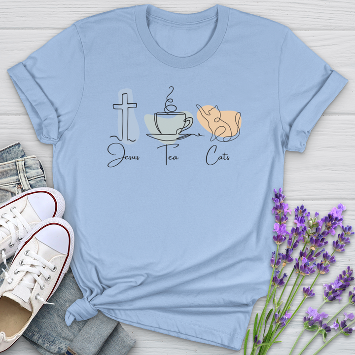 Jesus Tea Cats Softstyle Tee