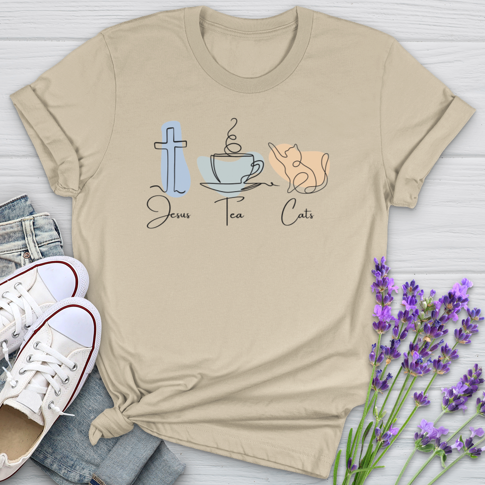 Jesus Tea Cats Softstyle Tee