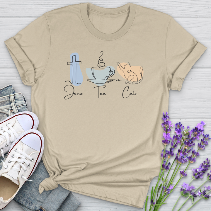 Jesus Tea Cats Softstyle Tee