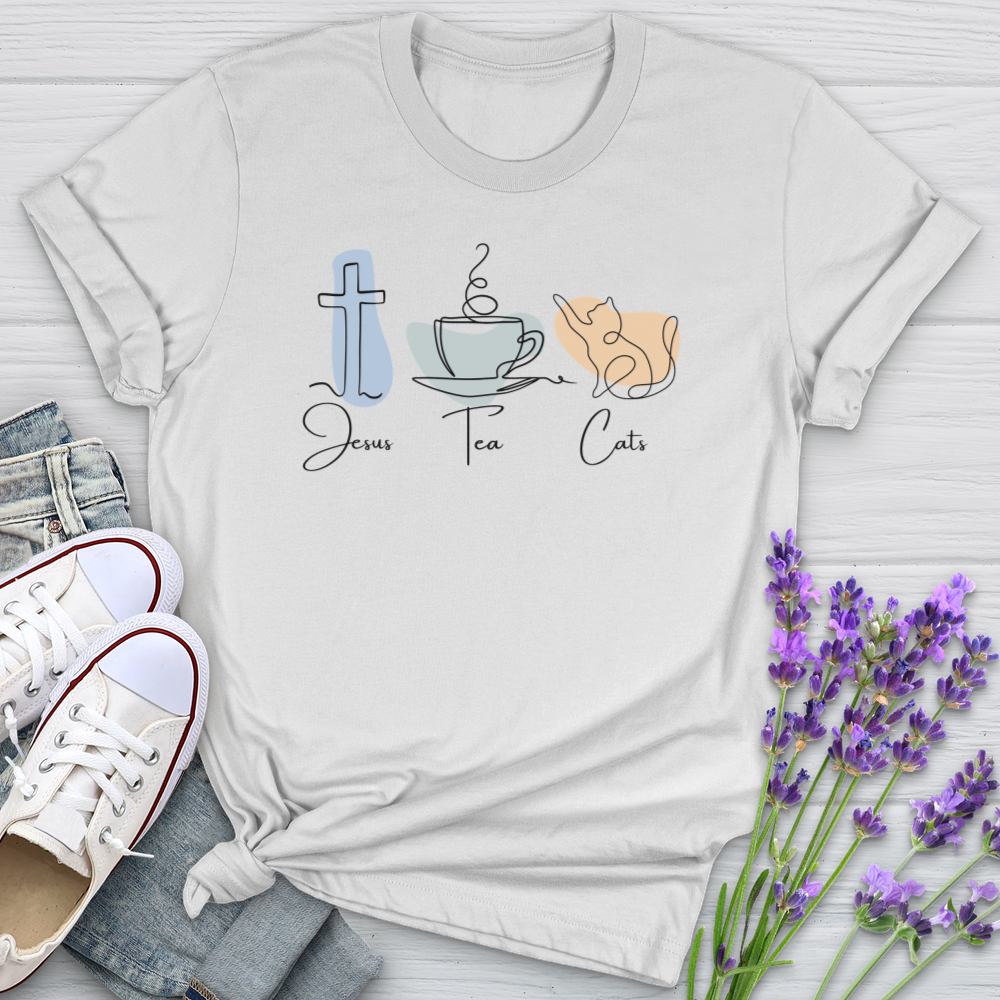 Jesus Tea Cats Softstyle Tee