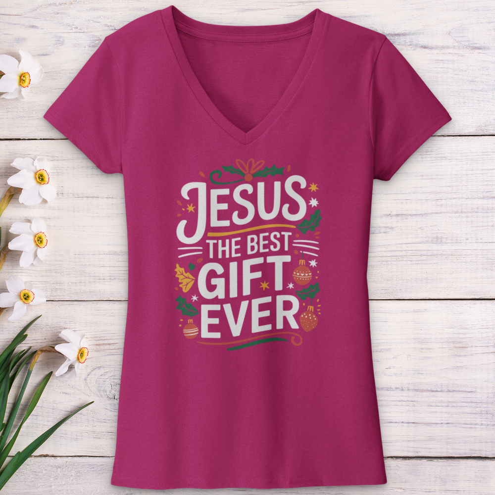 Jesus The Best Gift Ever V-Neck Tee