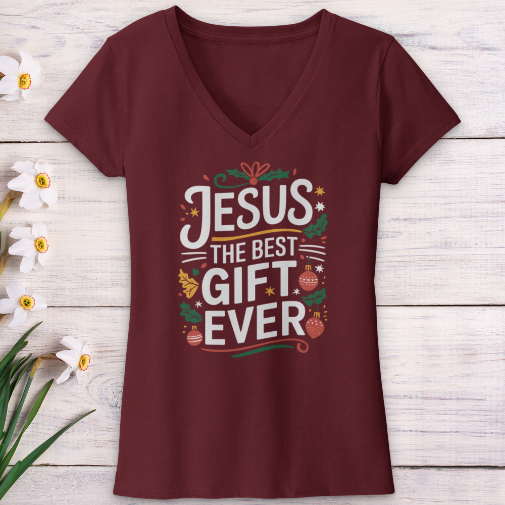 Jesus The Best Gift Ever V-Neck Tee