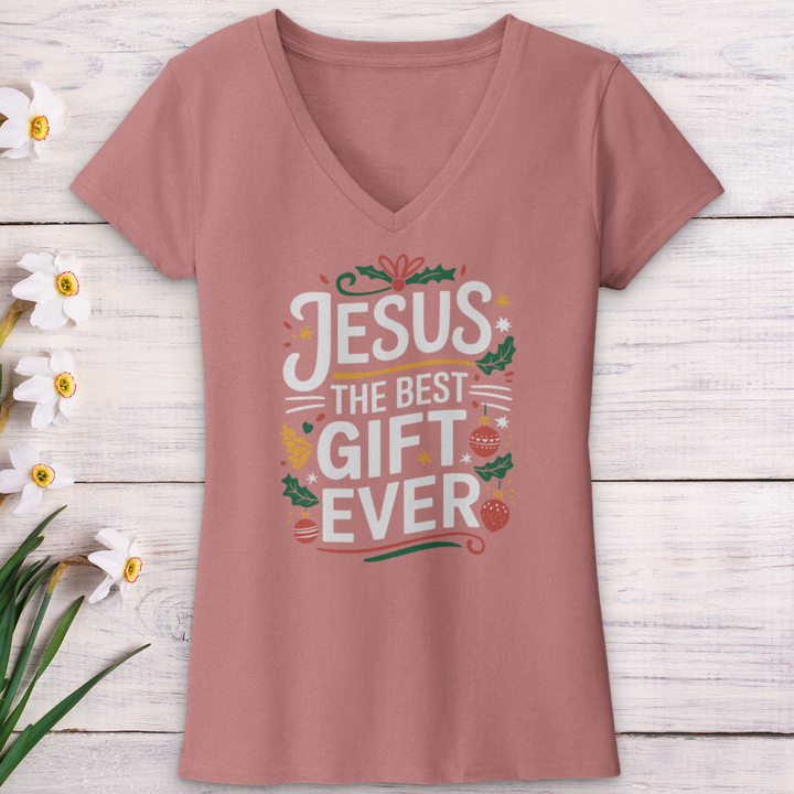 Jesus The Best Gift Ever V-Neck Tee