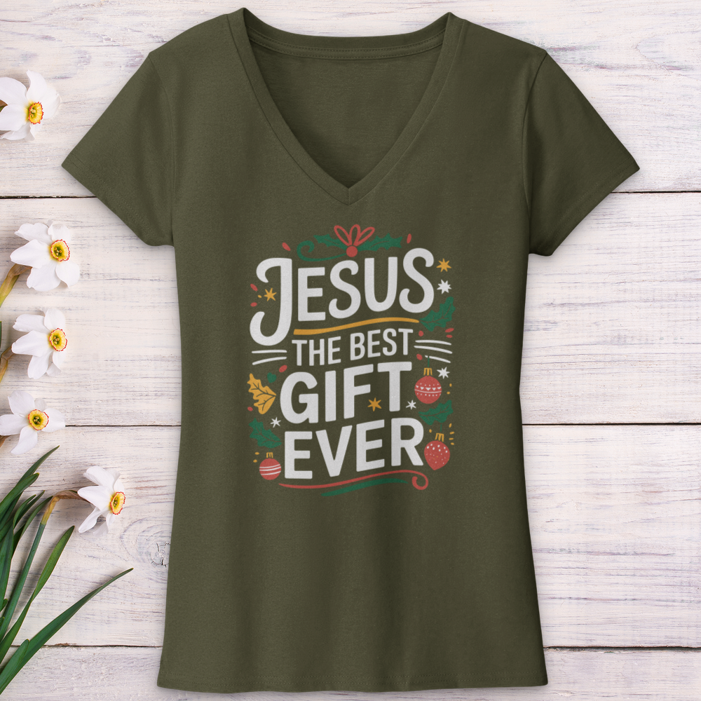 Jesus The Best Gift Ever V-Neck Tee