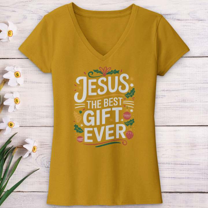 Jesus The Best Gift Ever V-Neck Tee