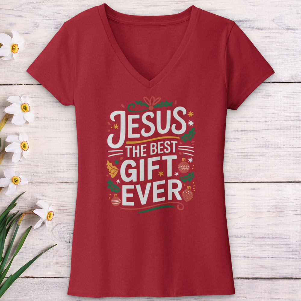 Jesus The Best Gift Ever V-Neck Tee