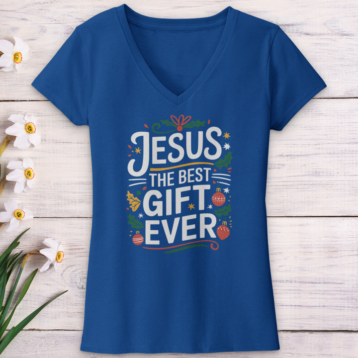 Jesus The Best Gift Ever V-Neck Tee