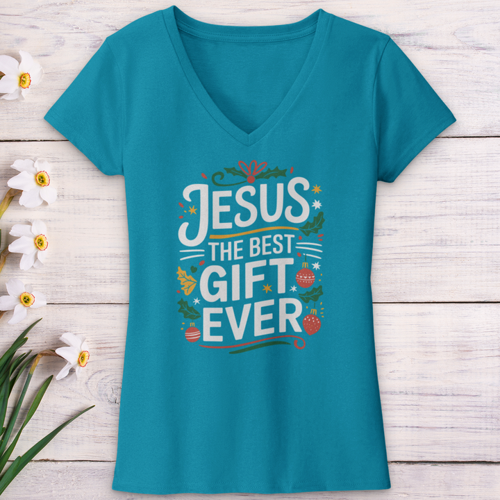 Jesus The Best Gift Ever V-Neck Tee