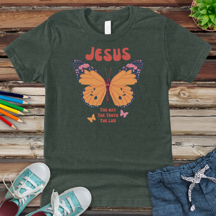 Jesus The Way The Truth The Life Youth Heathered Tee