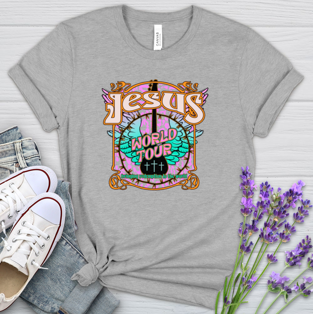 Jesus The World Tour Heathered Tee