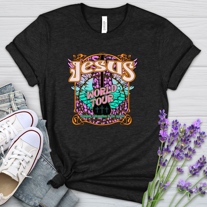 Jesus The World Tour Heathered Tee