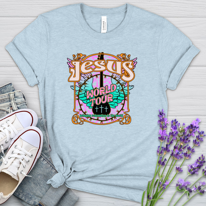 Jesus The World Tour Heathered Tee