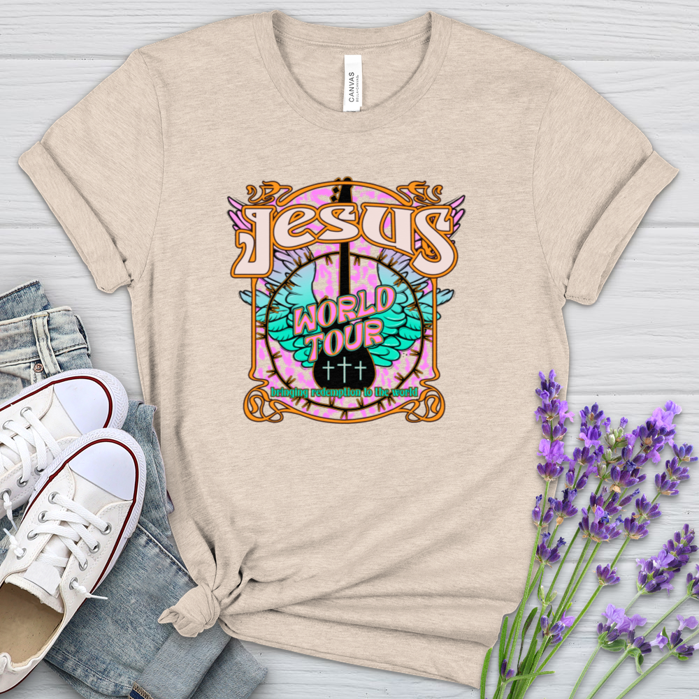 Jesus The World Tour Heathered Tee