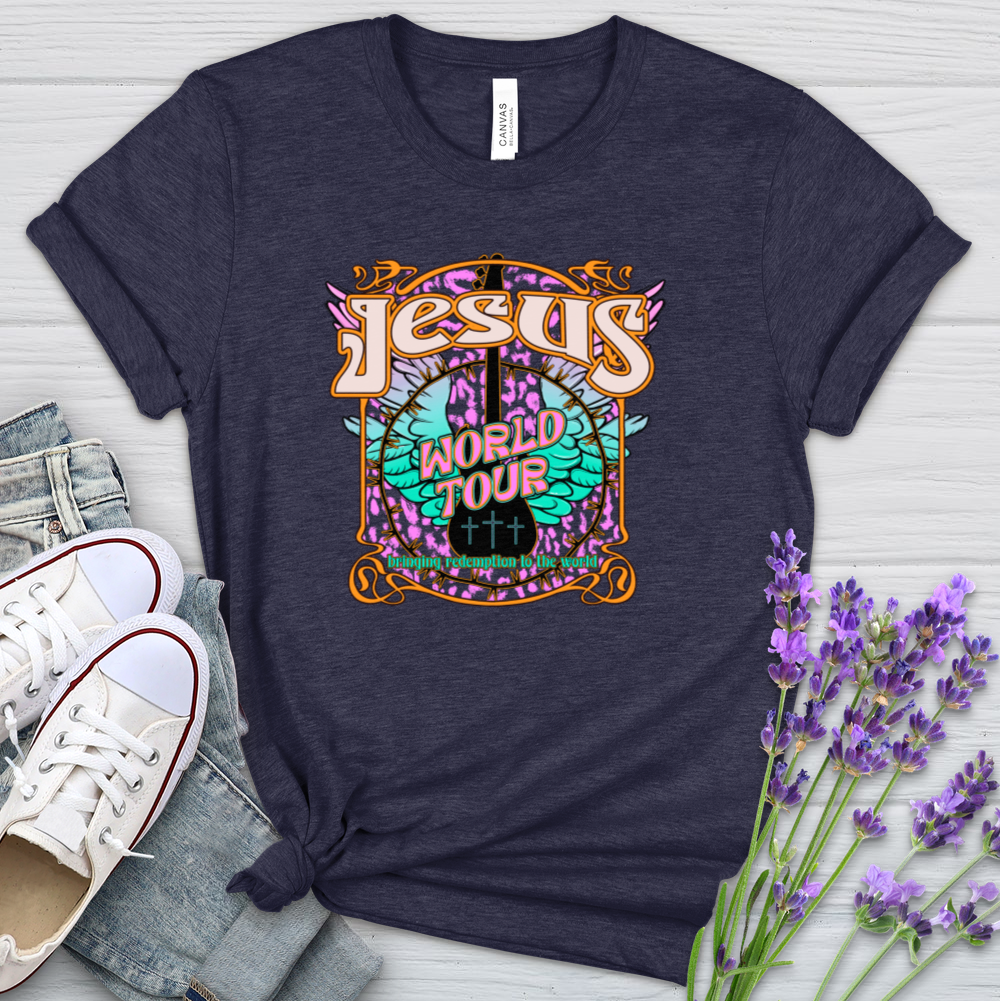 Jesus The World Tour Heathered Tee