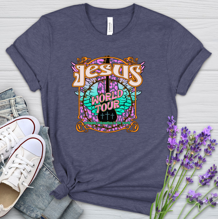 Jesus The World Tour Heathered Tee